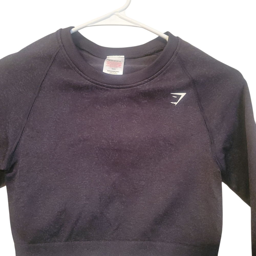 EUC Gymshark Women's Adapt Fleck Seamless Long Sleeve Crop Top, Size Medium - Picture 5 of 7